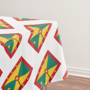 GRENADA FLAG MAP Patriotic Grenadian Tablecloth