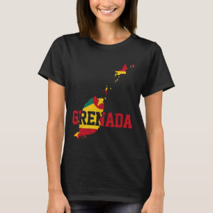 Grenada Flag Map Pride Caribbean Grenadian T-Shirt