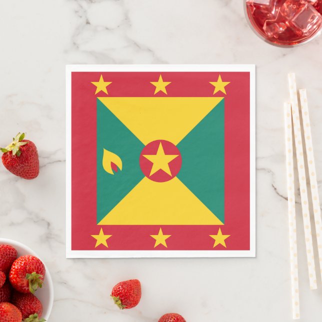 Grenada flag napkin (Insitu)