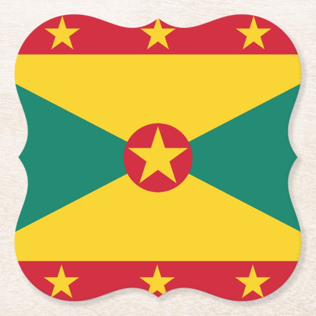 Grenada Flag Paper Coaster (Front)
