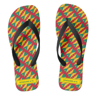 GRENADA FLAG Patriotic Custom Scripture Carnival Flip Flops