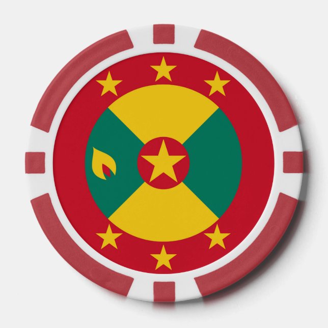 Grenada flag poker chips (Front)