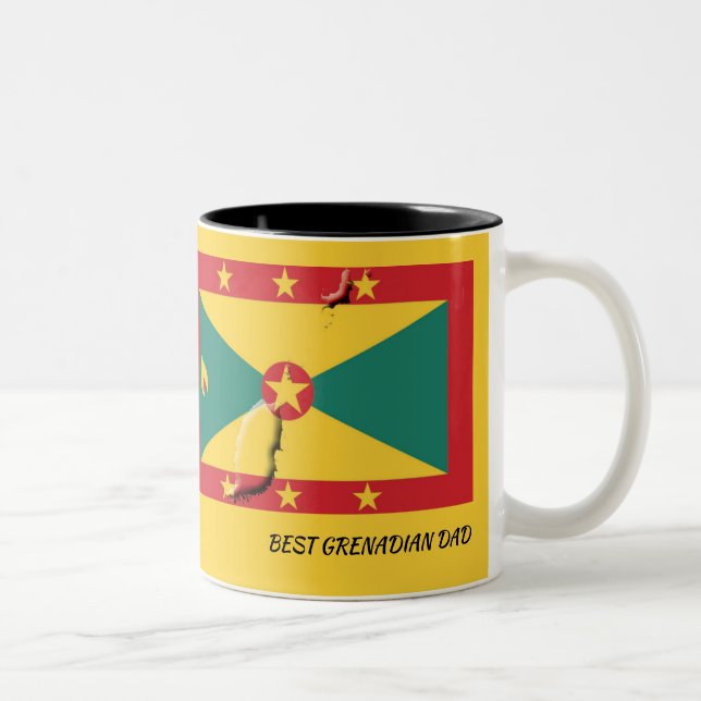 GRENADA FLAG Scripture Customized Patriotic YELLOW Two-Tone Coffee Mug (Right)
