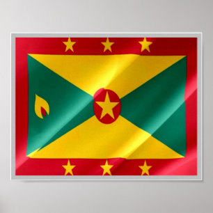 Grenada - Flag Waving - Poster