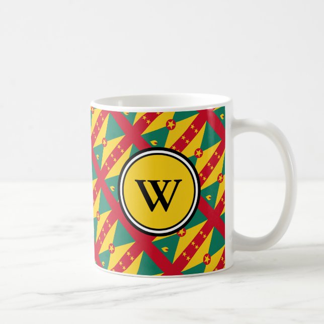 GRENADA Flag with Christian Scripture and MONOGRAM Coffee Mug (Right)