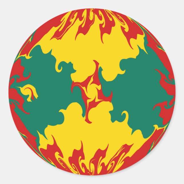 Grenada Gnarly Flag Classic Round Sticker (Front)