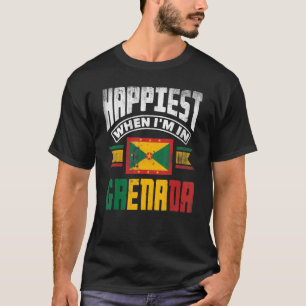 Grenada Grenadian Grenadian Flag Happiest When Im T-Shirt