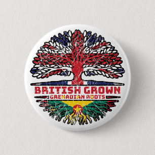 Grenada Grenadian Uk United Kingdom British Tree 2 Inch Round Button