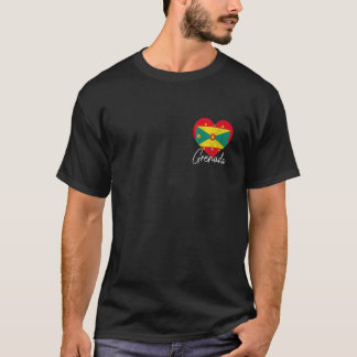 Grenada Heart Grenadian Flag Pride Caribbean T-Shirt