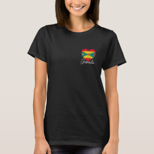 Grenada Heart Grenadian Flag Pride Caribbean T-Shirt