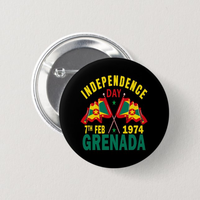 Grenada Independence Day 2 Inch Round Button (Front & Back)