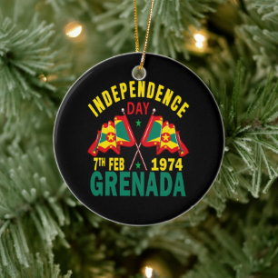 Grenada Independence Day Ceramic Ornament