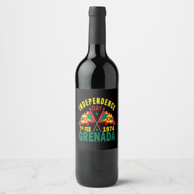 Grenada Independence Day Wine Label (Front)