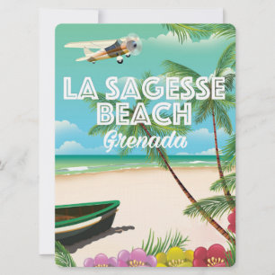 Grenada La Sagesse Travel Poster Invitation