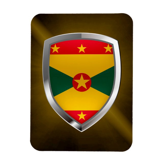 Grenada Mettalic Emblem Magnet (Vertical)