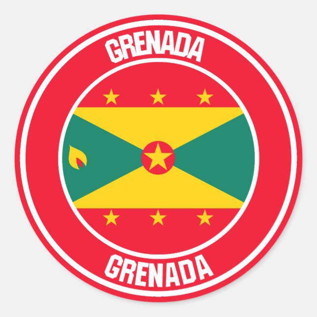 Grenada Round Emblem Classic Round Sticker (Front)