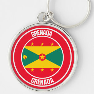 Grenada Round Emblem Keychain