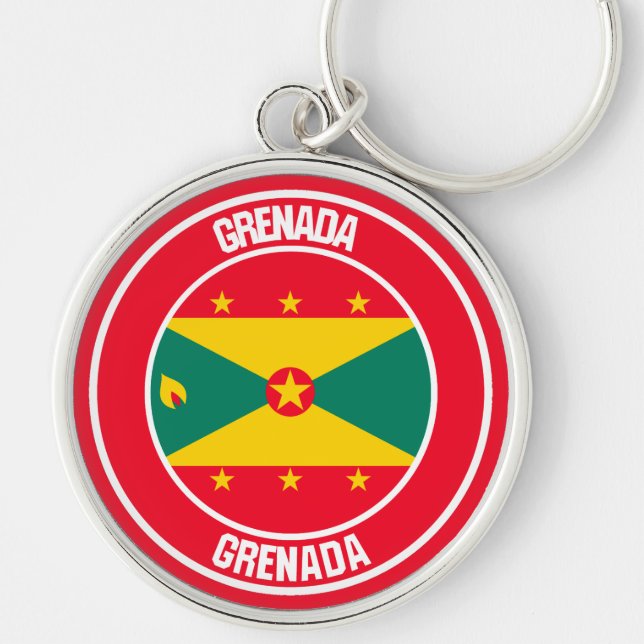 Grenada Round Emblem Keychain (Front)