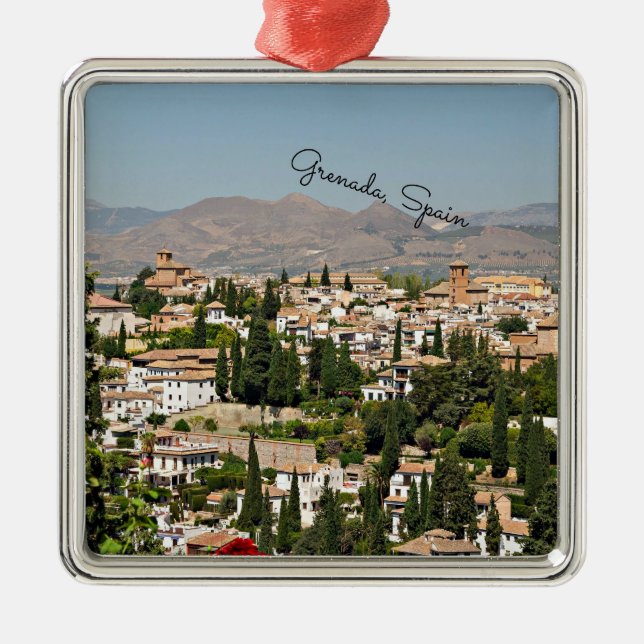 Grenada, Spain cityscape Metal Ornament (Front)