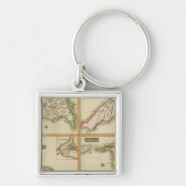 Grenada, Tobago, Trinidad, Curacao Keychain (Front)