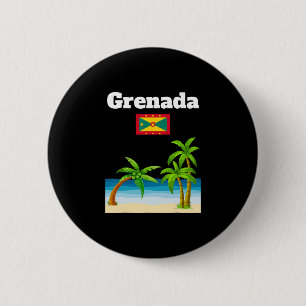 Grenada Travel Souvenir Grenadian Flag Vacation 2 Inch Round Button