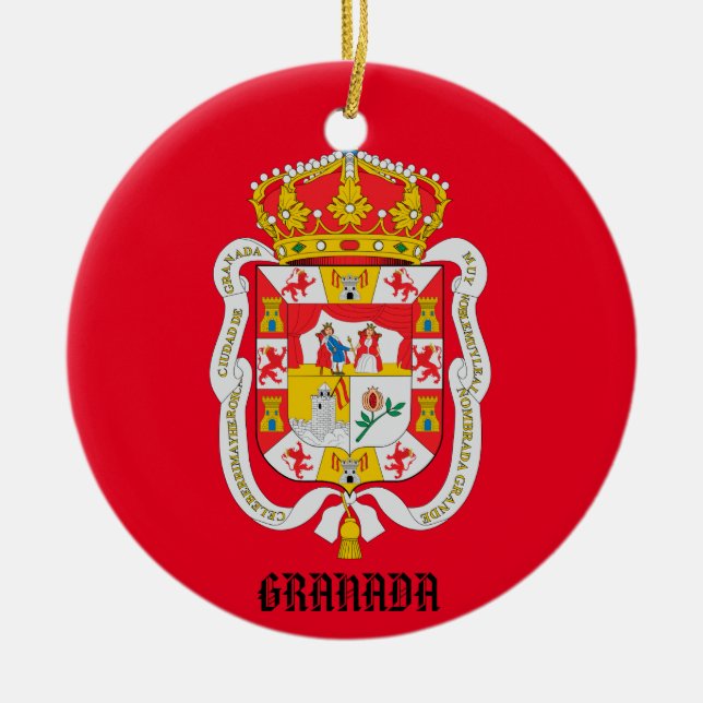 Grenade Espagne Custom Céramique Ornement (Devant)