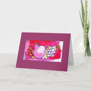 Grenade et carte de salutation/note de raisin