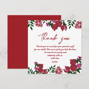 Grenade Fruit frais Carte de remerciements d'anniv