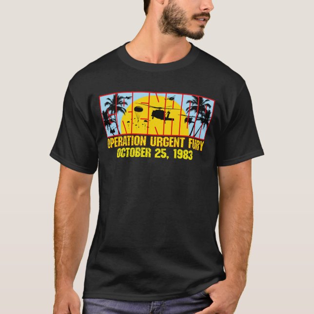 Grenade : Opération Urgent Fury Dark T-Shirt (Devant)