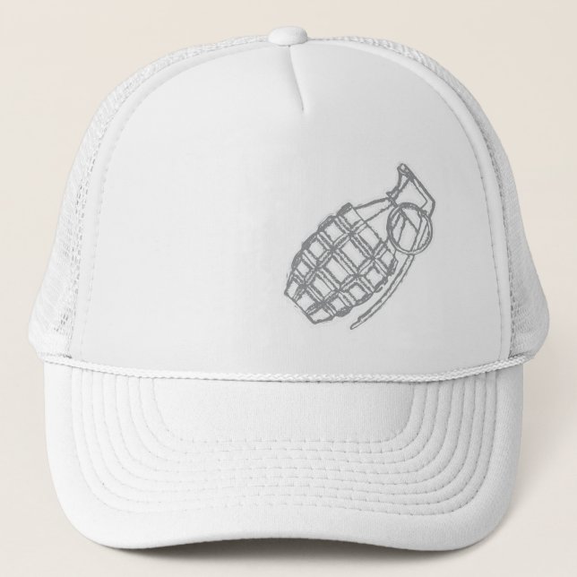 grenade sur le casquette blanc (Devant)