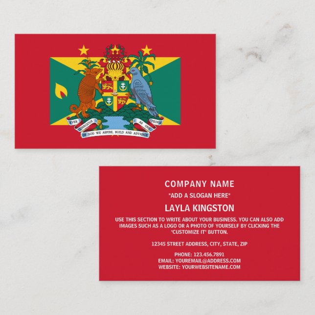 Grenadian Flag & Coat of Arms, Flag of Grenada Business Card (Front/Back)