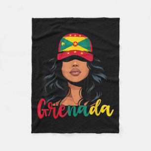 Grenadian Girl Grenada Flag Proud Grenadian Women Fleece Blanket
