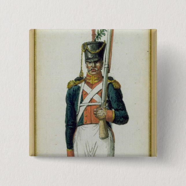 Grenadier of the Guard of Alexander I 2 Inch Square Button (Front)