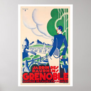 Grenoble Capital of the French Alps Vintage Travel Poster