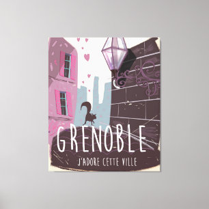 Grenoble France vintage travel poster Canvas Print