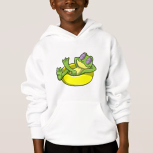 Grenouille à la natation avec anneau de natation