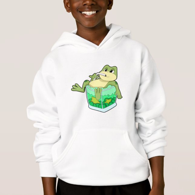 Grenouille avec verre de jus (Devant)