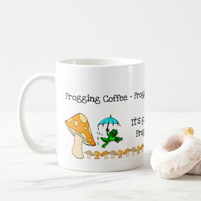 Grenouille, Champignons, Café Frogging Mug (Avec donut)