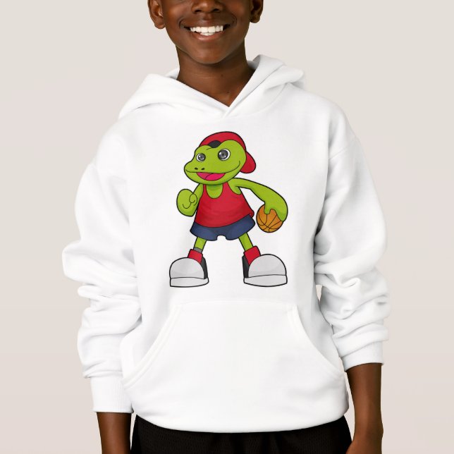Grenouille comme joueur de basket-ball avec basket (Devant)