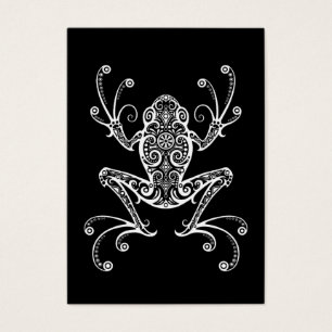 Grenouille d'arbre blanche complexe sur le noir