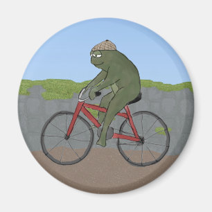 Grenouille de monsieur sur un aimant de bicyclette