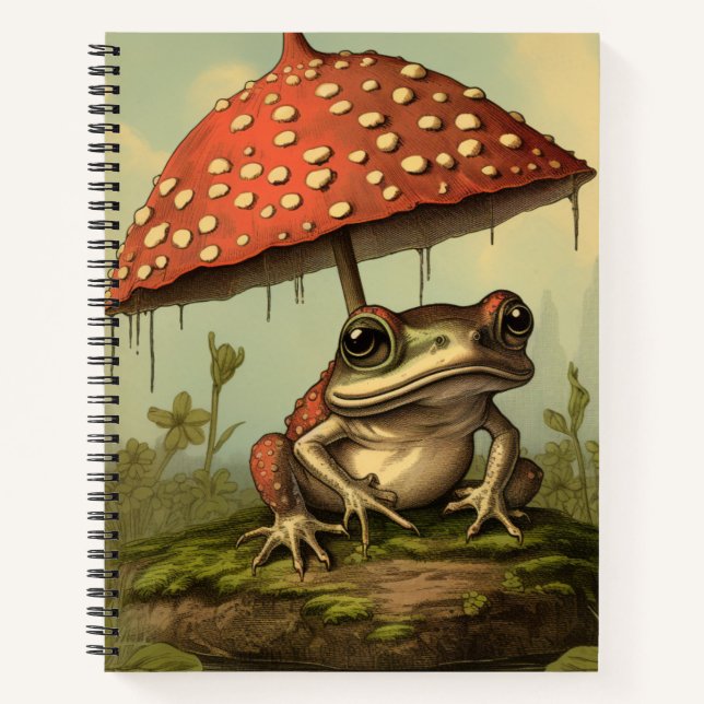 Grenouille de style vintage sous Carnet Spiral Cha (Devant)