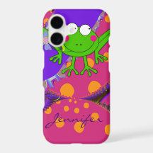 Grenouille drôle avec Fleur et nom personnalisé