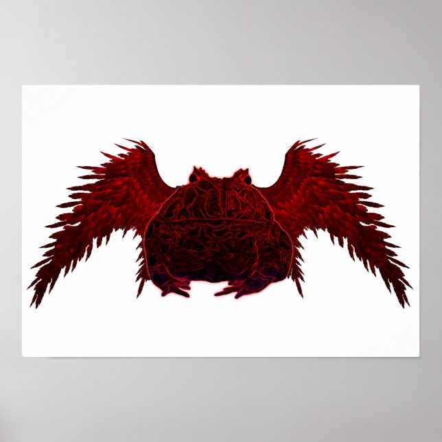 Grenouille du Malin Pacman sur affiche blanche (Devant)