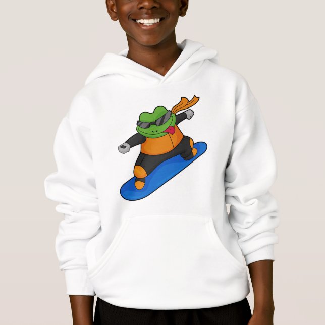 Grenouille en snowobarder avec snowboard (Devant)