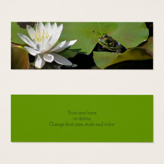 Grenouille Et Eau Lily Nature Mini Signet (Devant & derrière)