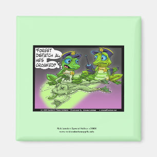 Grenouille Homicide Police Caricature Magnet de no