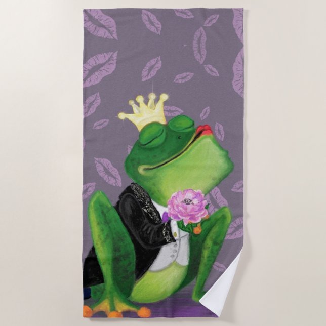 Grenouille Prince Funny Beach Serviette (Devant)