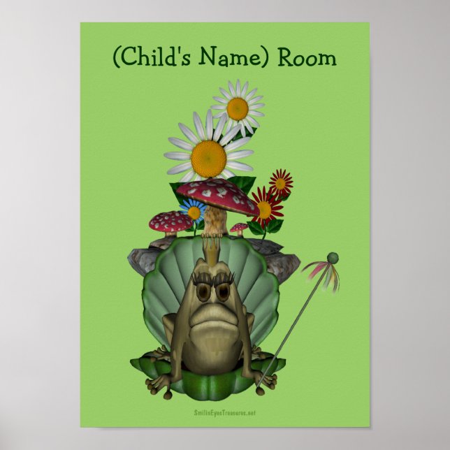 Grenouille Princess Kids Room Poster personnalisé  (Devant)