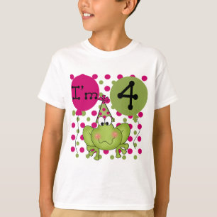 Grenouille rose 4e anniversaire Tshirts et cadeaux